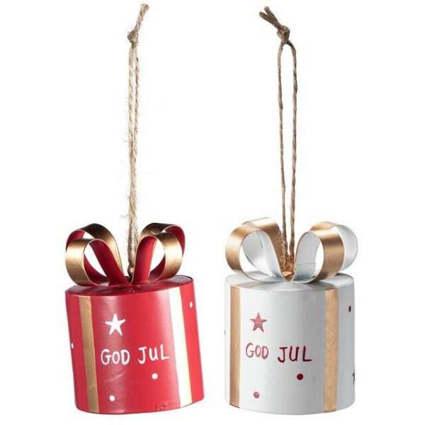 Julepynt giftbox, God Jul, rød