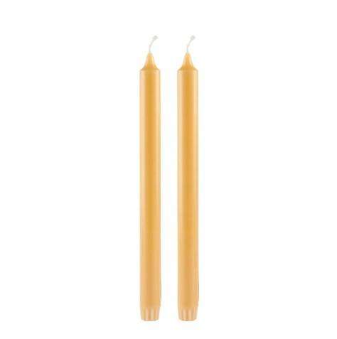 Kronelys 100% stearin, okergul, H28cm