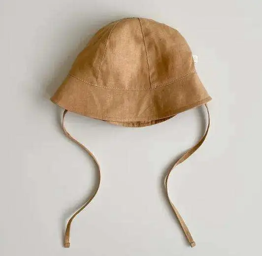 Solhatt i lin - farge Caramel
